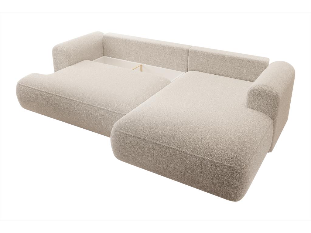 Beige Boucle Fabric Sofa