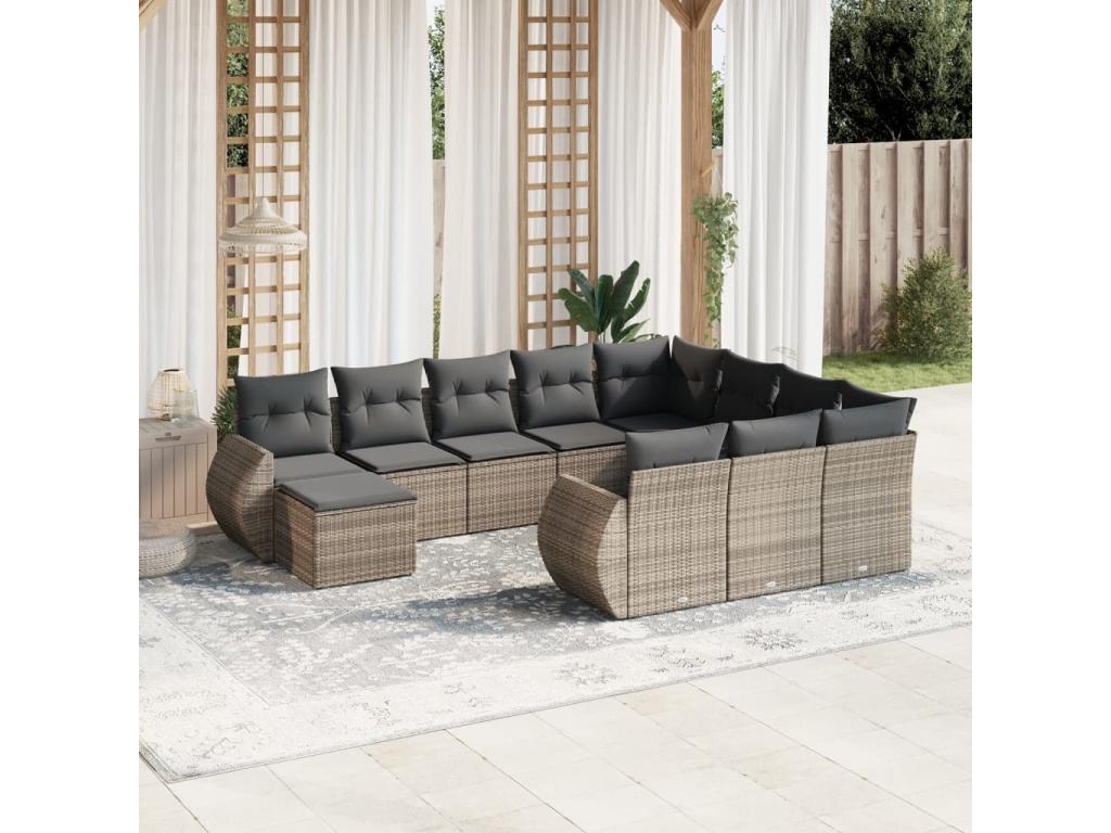 Gray Woven Resin Wicker Outdoor Furniture Set - dlz1766456535109