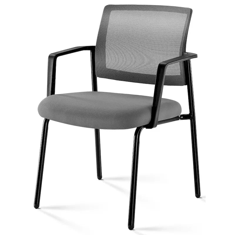 Mesh Back Stacking Chair,Upholstered Arm Chair with Sturdy Metal Frame