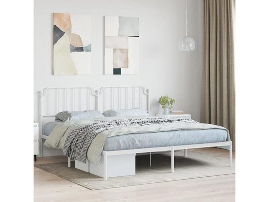 White Metal Bed Frame, 160 x 200 cm