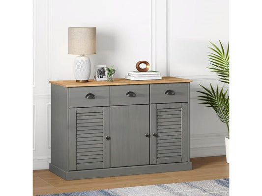 Gray Solid Wood Sideboard, 113 x 40 x 75 cm
