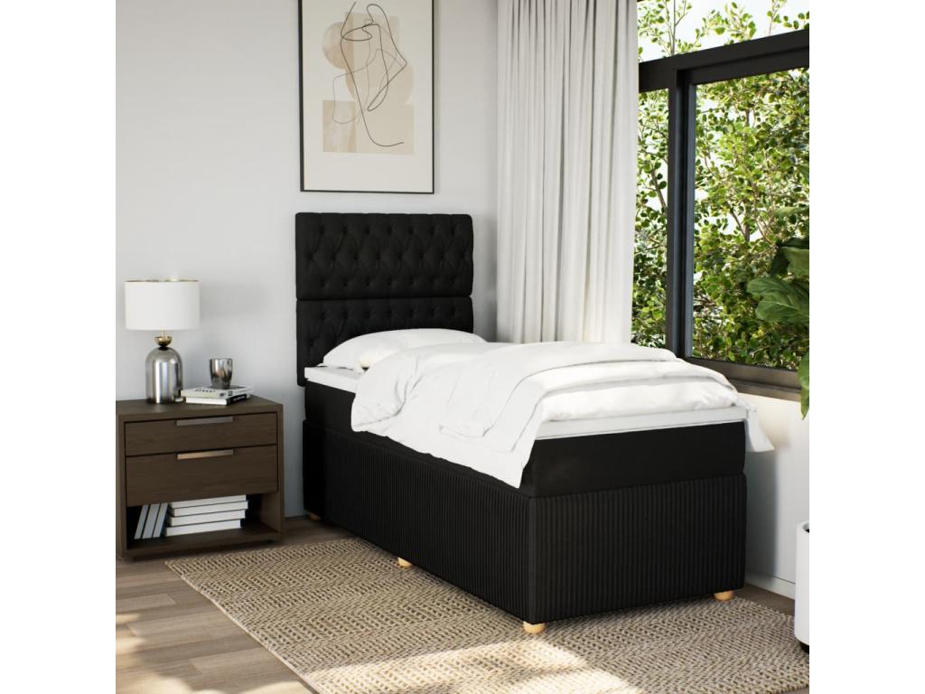 Black Fabric Mattress, 100 x 200 cm