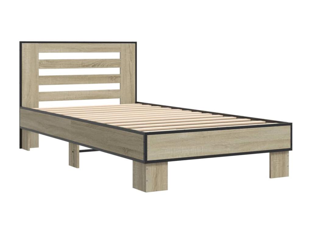 Natural Engineered Wood Bed Frame, 90 x 200 cm - dlz1766456667826