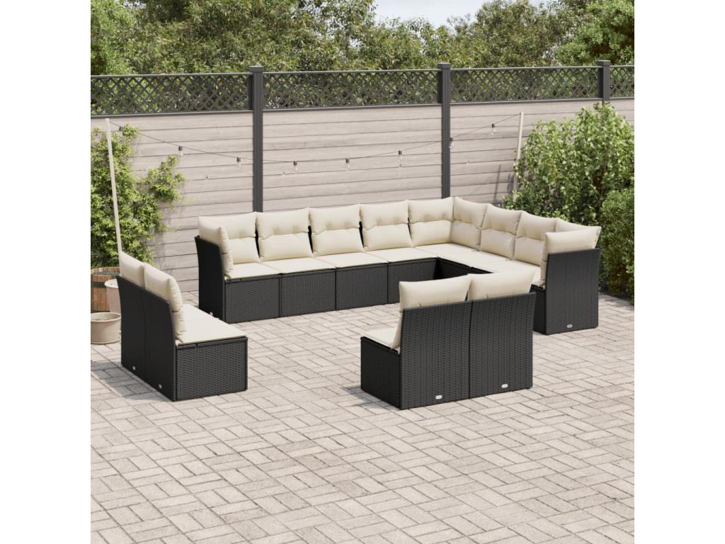 Black Woven Resin Wicker Outdoor Furniture Set - dlz1766456756195