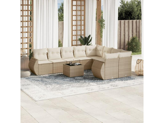 Beige Woven Resin Wicker Outdoor Furniture Set - dlz1766456755137