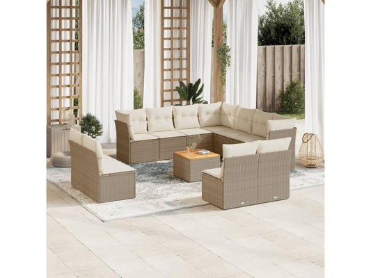Beige Woven Resin Wicker Outdoor Furniture Set - dlz1766456870483