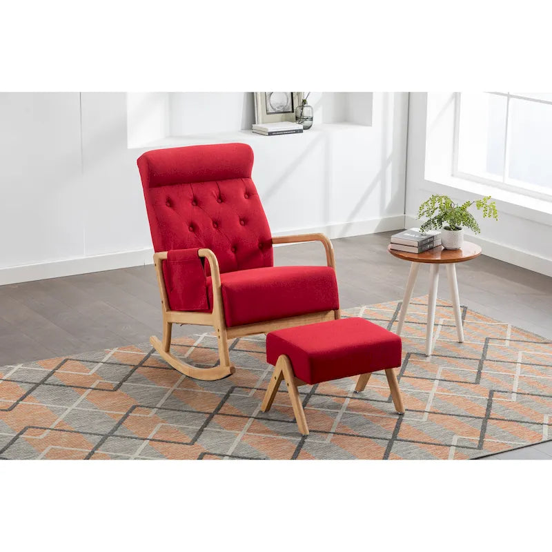 Rocking Armchair With Ottoman for Living Room