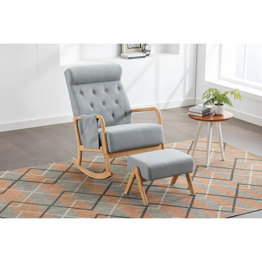 Rocking Armchair With Ottoman for Living Room
