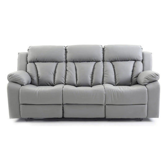 Daria 85 in. W Flared Arm Faux Leather Straight Reclining Sofa - 37 L x 85 W x 41 H
