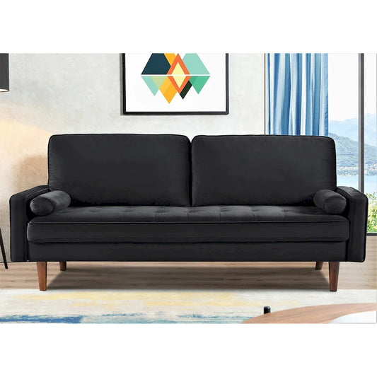 Monahan 70 W Wood Frame Velvet Tufted Sofa