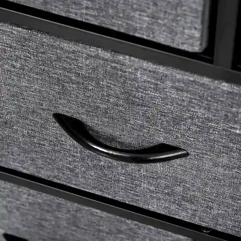 HOMCOM 8-Drawer Dresser, 3-Tier Fabric Chest of Drawers, Storage Tower Organizer Unit with Steel Frame Wooden Top for Bedroom