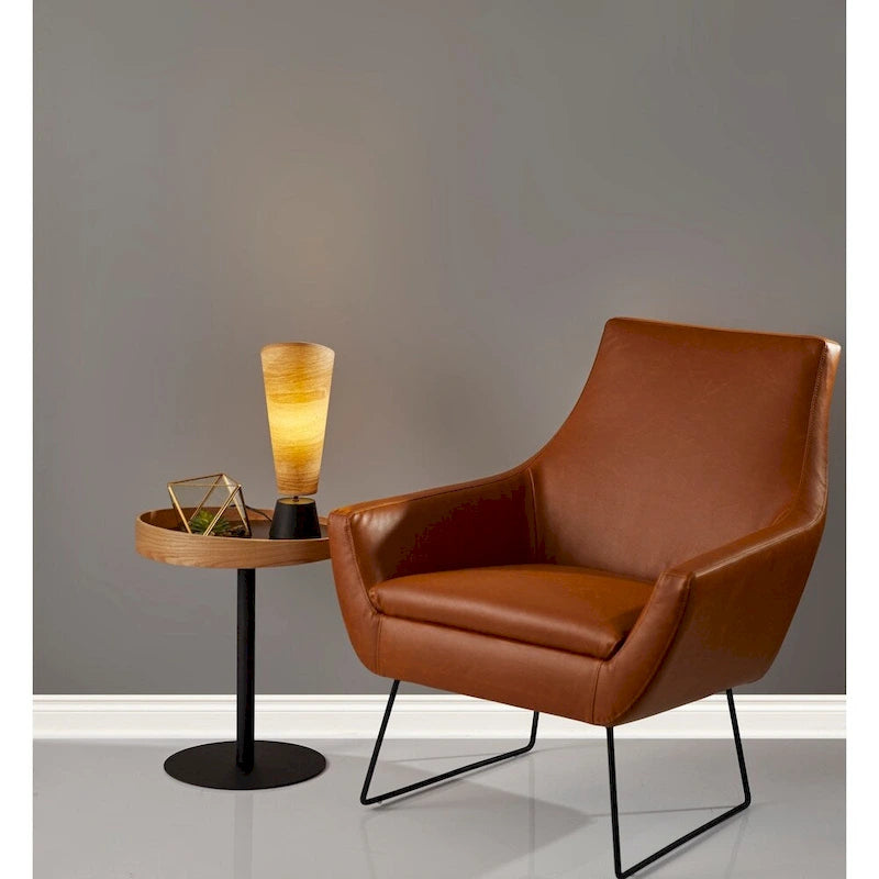 Adesso Kendrick Distressed Black or Camel Leather Chair
