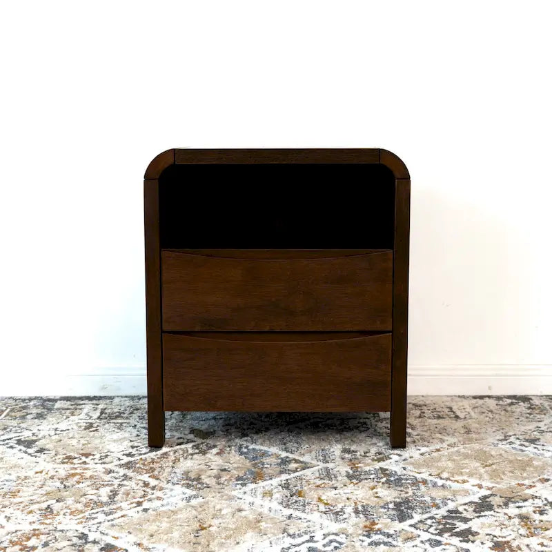 Arken Mid Century Modern Walnut Nightstand Bed Side Table