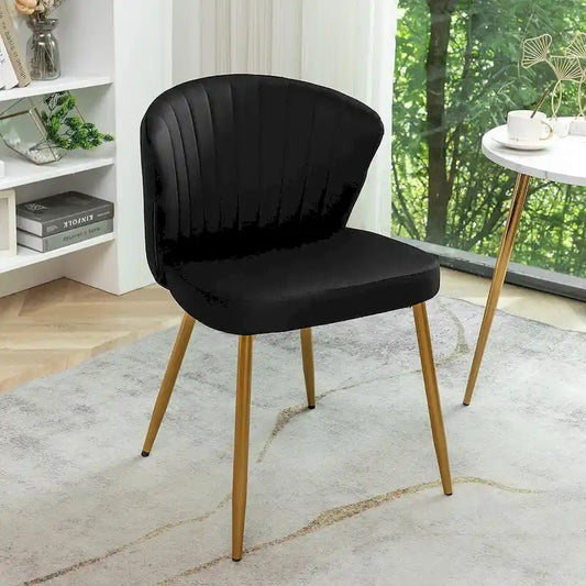 Modern Velvet Accent Chair with Channel-Tufted Design Comfortable and Trendy Armless Seat