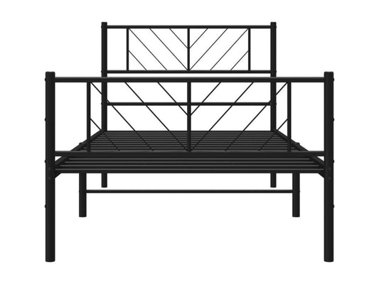 Black Metal Bed Frame, 80 x 200 cm