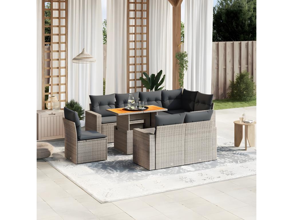 Gray Woven Resin Wicker Outdoor Furniture Set - dlz1766456890645