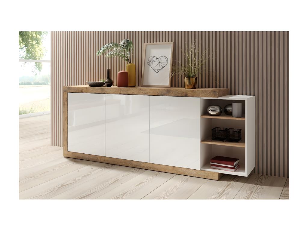 Brown Oak Wood Sideboard