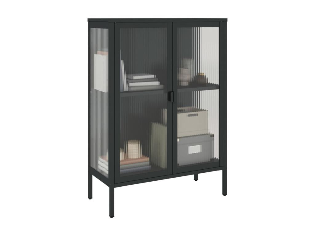 Black Glass Sideboard, 75 x 35 x 105 cm