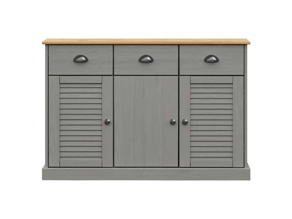Gray Solid Wood Sideboard, 113 x 40 x 75 cm