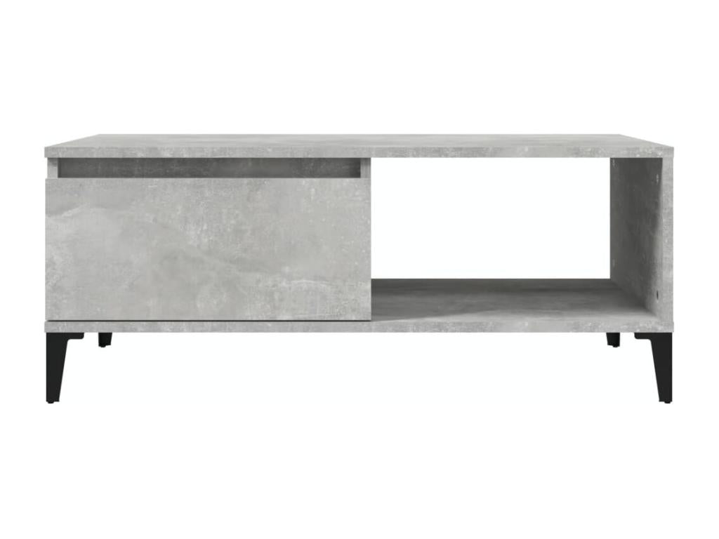 Gray Engineered Wood Coffee Table, 90 x 50 x 36.5 cm