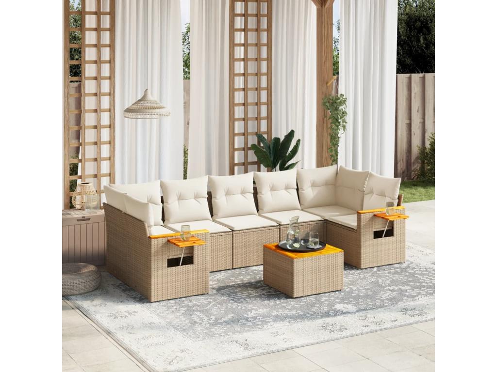 Beige Woven Resin Wicker Outdoor Furniture Set - dlz1766456379657