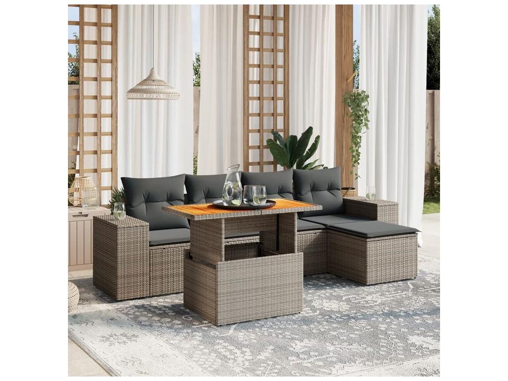 Gray Woven Resin Wicker Outdoor Furniture Set - dlz1766456998532