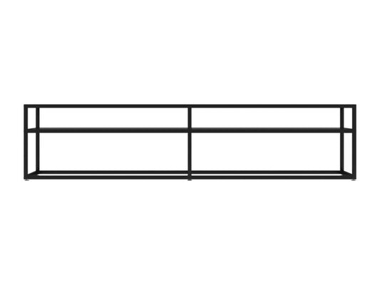 Black Glass TV Stand, 180 x 40 x 40.5 cm