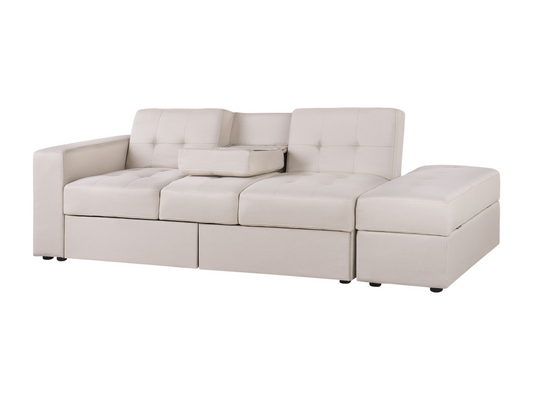 Beige Fabric Sofa Bed