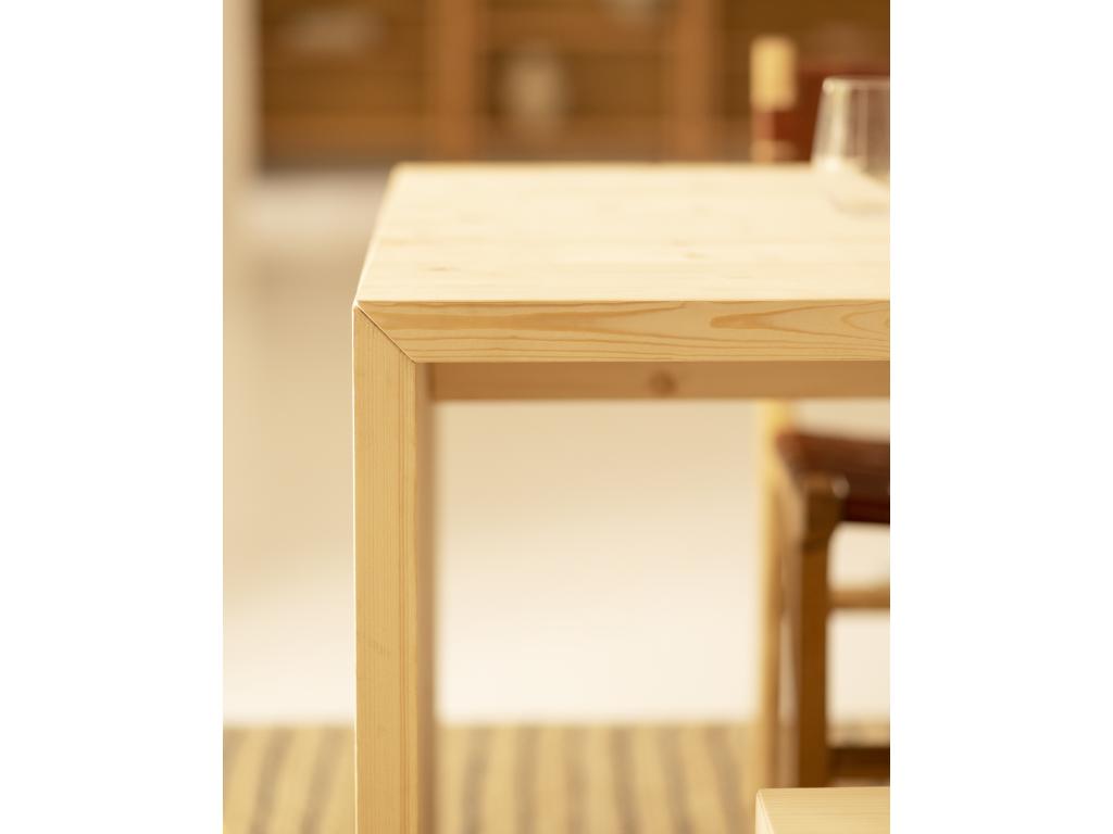Beige Pine Wood Dining Table, 200 x 75 cm