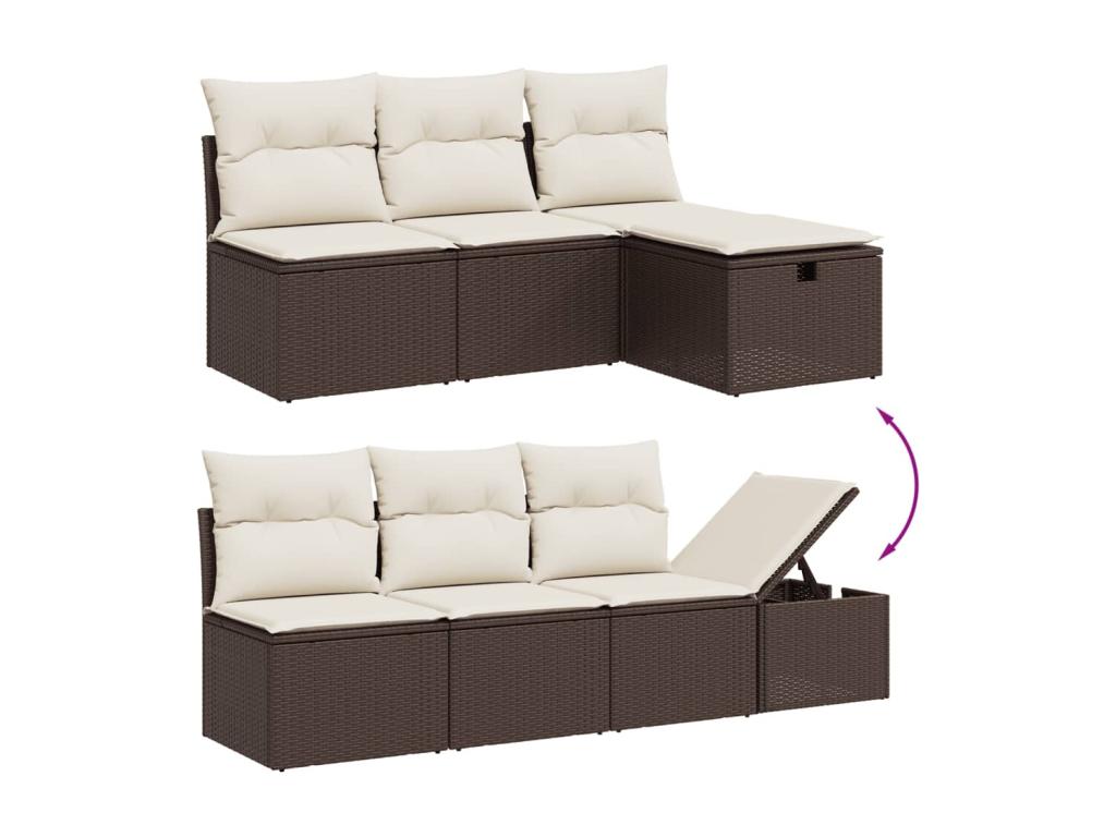 Brown Woven Resin Wicker Outdoor Furniture Set - dlz1766456947401