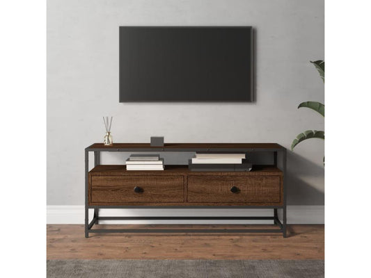 Brown Engineered Wood TV Stand, 100 x 35 x 45 cm