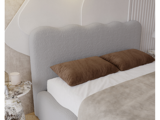 Gray Boucle Fabric Home Furniture, 180 x 200 cm