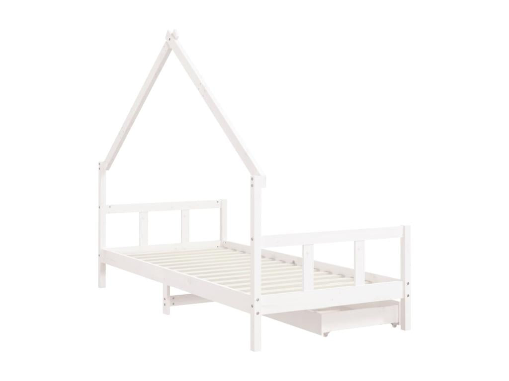 White Pine Wood Kids Bed Frame, 90 x 200 cm