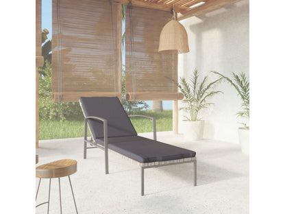 Gray Woven Resin Wicker Chaise Lounge