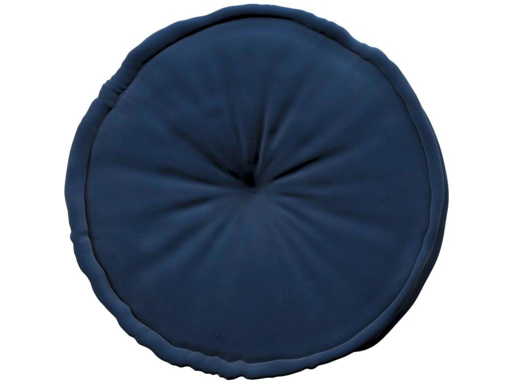 Blue Velvet Ottoman
