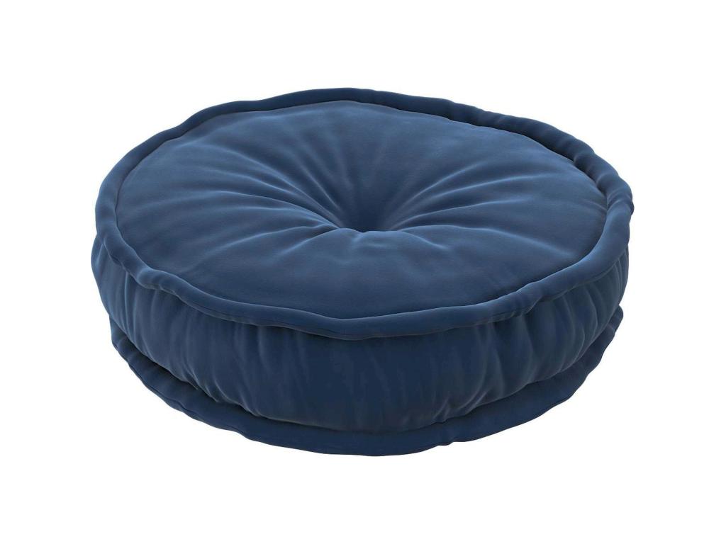 Blue Velvet Ottoman