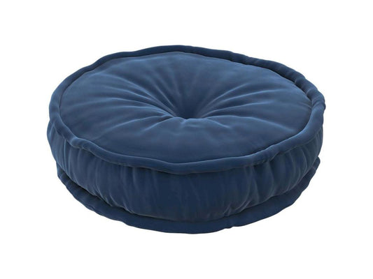 Blue Velvet Ottoman