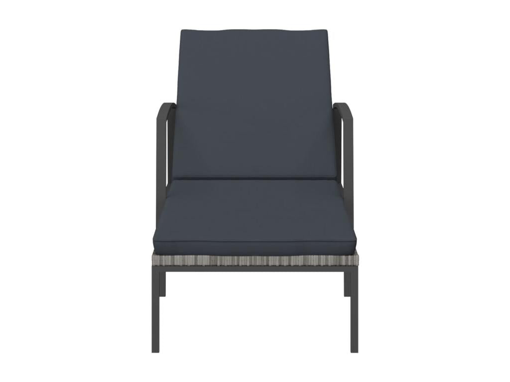 Gray Woven Resin Wicker Chaise Lounge