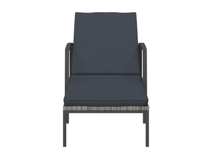 Gray Woven Resin Wicker Chaise Lounge