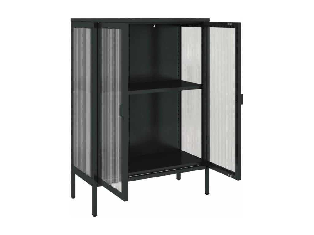 Black Glass Sideboard, 75 x 35 x 105 cm