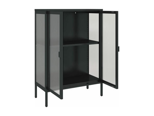 Black Glass Sideboard, 75 x 35 x 105 cm