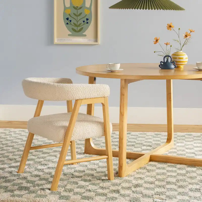 Middlebrook 5 Piece Solid Wood Dining Table Set w/ Dual Material Chairs