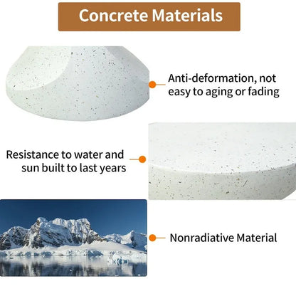 Hourglass Shaped Lightweight Concrete Patio Side Table Bedside Accent End Table - 14.76x19.68 inch