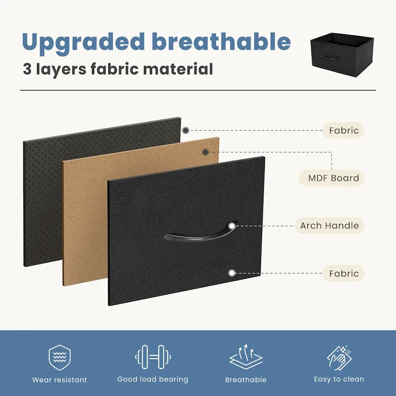 4-Drawer Fabric Dresser, Foldable Storage Cabinet Organizer