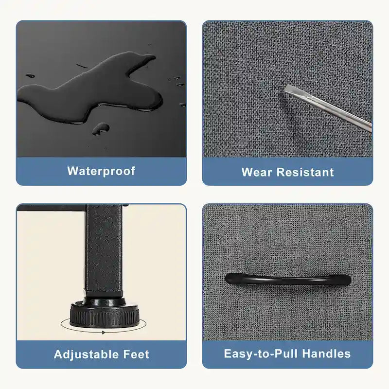 4-Drawer Fabric Dresser, Foldable Storage Cabinet Organizer