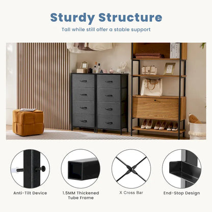 4-Drawer Fabric Dresser, Foldable Storage Cabinet Organizer