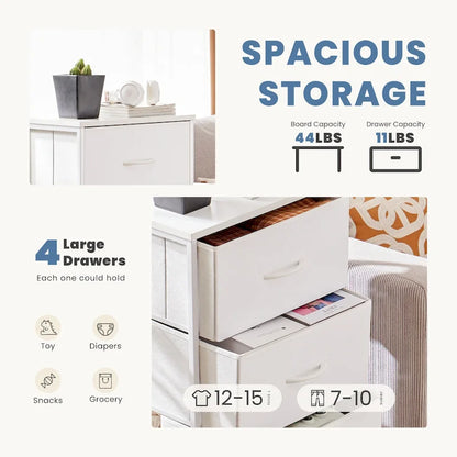 4-Drawer Fabric Dresser, Foldable Storage Cabinet Organizer