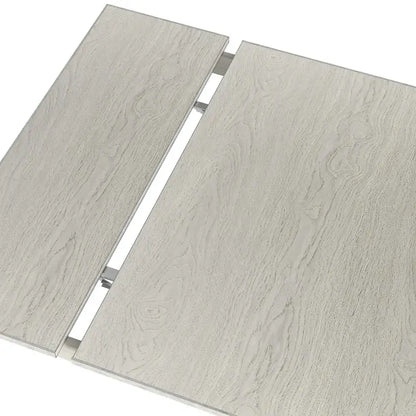 VECELO 7-Piece Dining Table Set, Thickened Solid Wood Rectangular Extendable Dining Table & 6 Solid Wood Dining Chairs