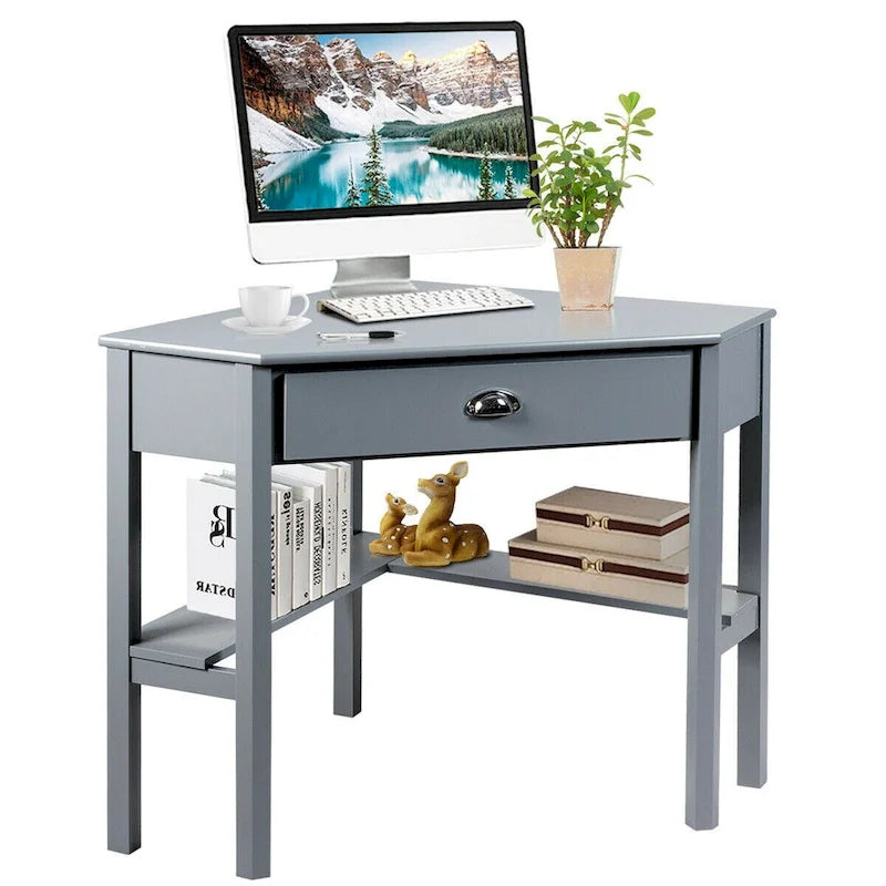 Gymax Corner Computer Desk Laptop Writing Table Workstation W/ Drawer