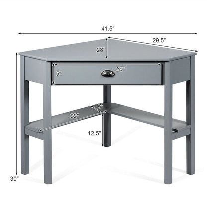Gymax Corner Computer Desk Laptop Writing Table Workstation W/ Drawer